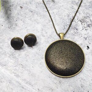 New Handmade | Shimmer Fabric Necklace & Earrings
